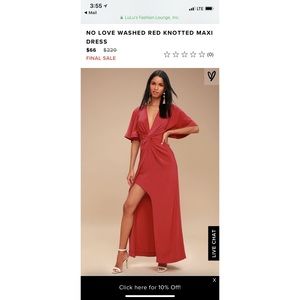 No Love Washed Red Maxi Dress